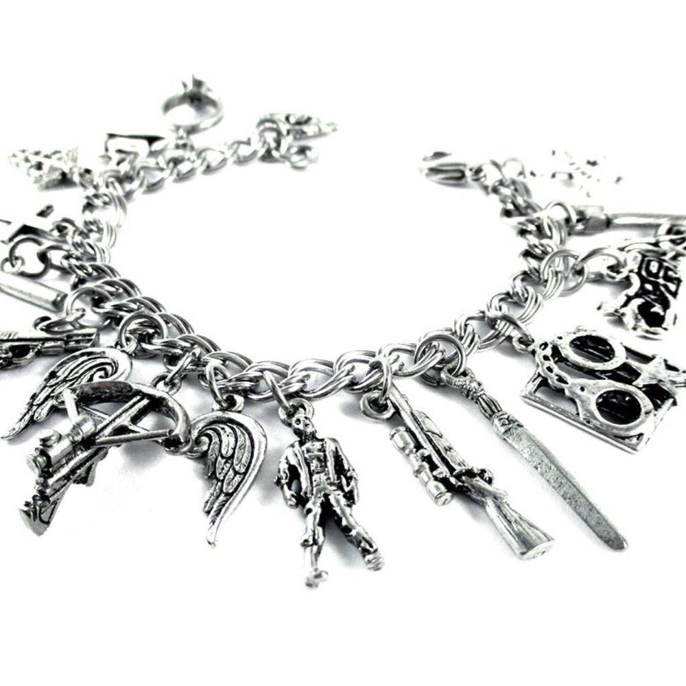Zombie Charm Bracelet Walking Dead Jewelry, Car Charms, Handbag Clip Accessory